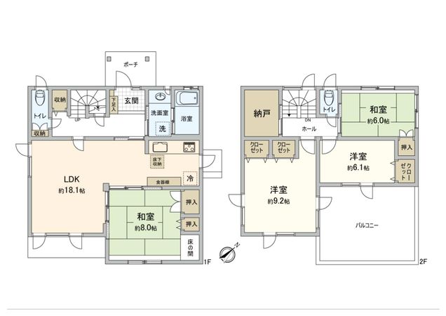 一番町 戸建 間取図(平面図) 一番町 戸建 間取図(平面図)