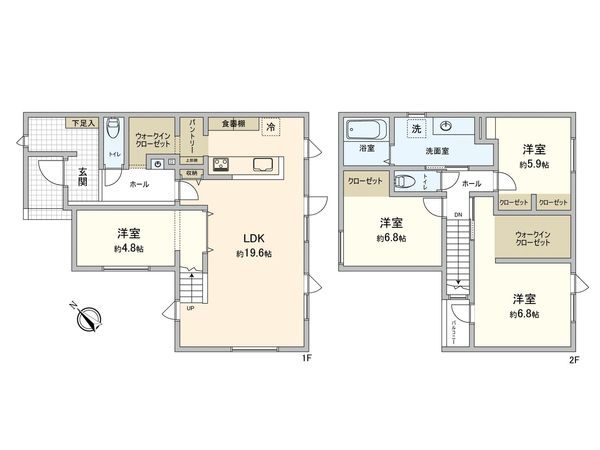 大曲幸町2丁目 戸建 間取図(平面図) 大曲幸町2丁目 戸建 間取図(平面図)