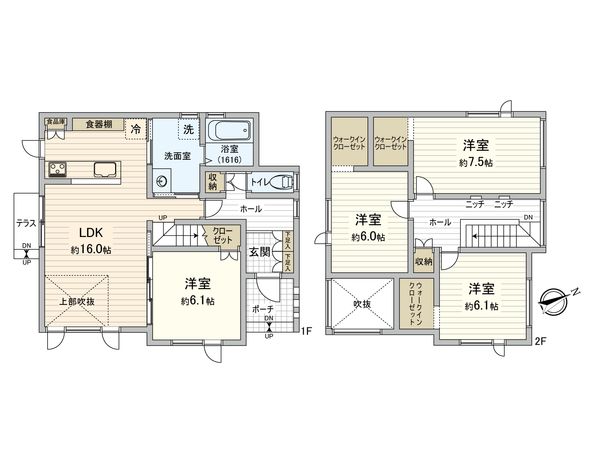 西の里北3丁目 戸建 間取図(平面図) 西の里北3丁目 戸建 間取図(平面図)