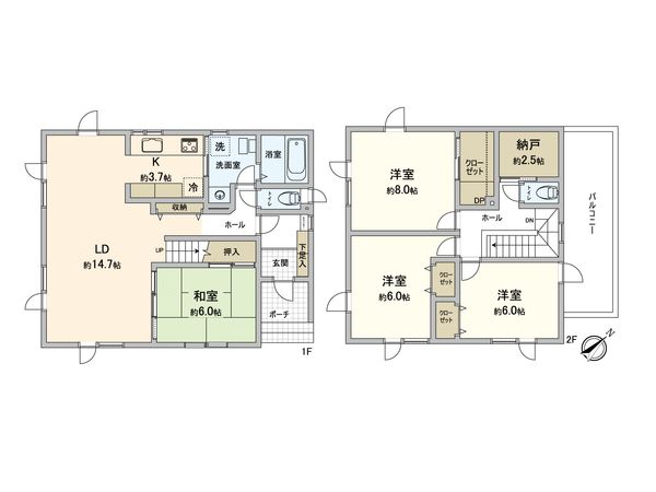 大麻ひかり町 戸建 間取図(平面図)