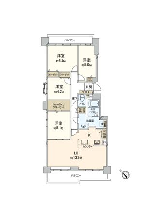 パークアベニュー 壱番館Aコート 間取図(平面図) 間取図(平面図)