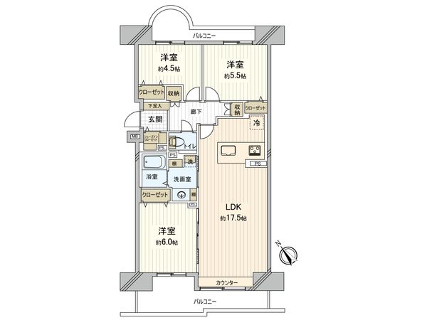 グランジュール新札幌 ノースヒル 間取図(平面図) 間取図(平面図)