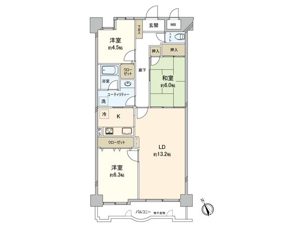 リレント千歳 間取図(平面図)