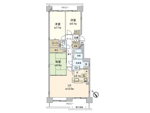 パーク・シティ大谷地 Dコート 間取図(平面図) 間取図(平面図)