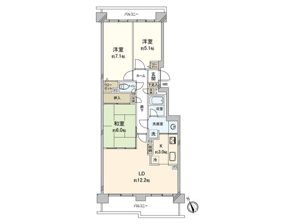 パーク・シティ大谷地 Cコート 間取図(平面図) パーク・シティ大谷地 Cコート 間取図(平面図)