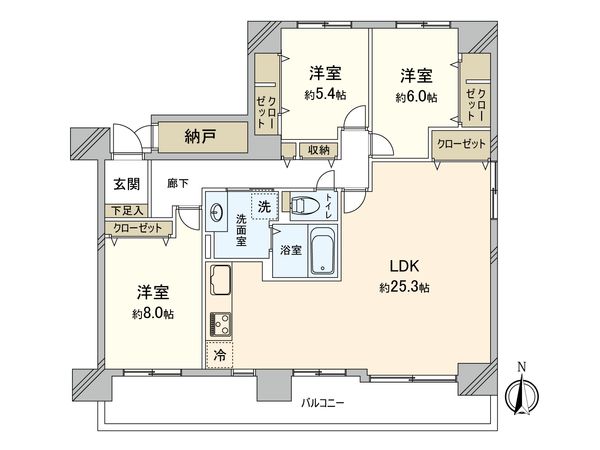 エクセルシオール新さっぽろ B棟 間取図(平面図)