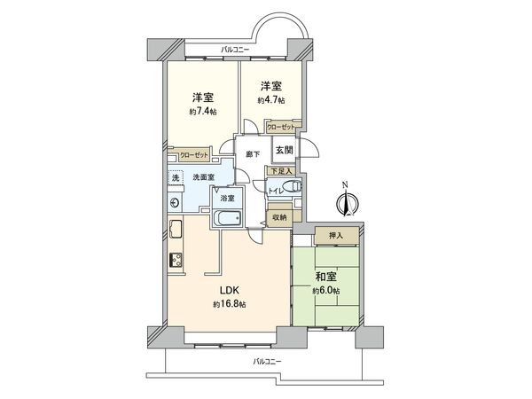 グランジュール新札幌 ノースヒル 間取図(平面図)