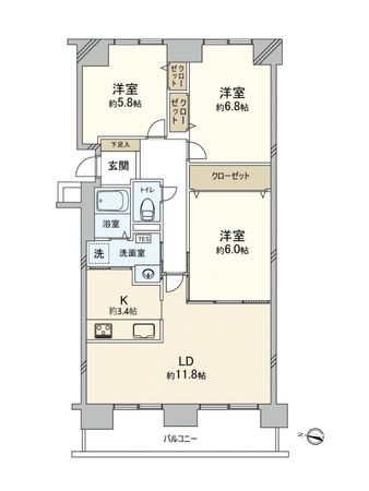 アイシティ大谷地 A棟 間取図(平面図)