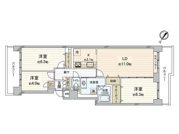パークアベニュー 参番館Eコート 間取図(平面図) パークアベニュー 参番館Eコート 間取図(平面図)