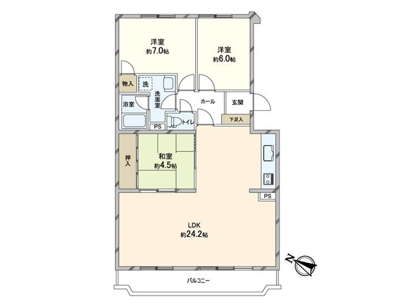新札幌グランドハイツ B棟 間取図(平面図) 新札幌グランドハイツ B棟 間取図(平面図)