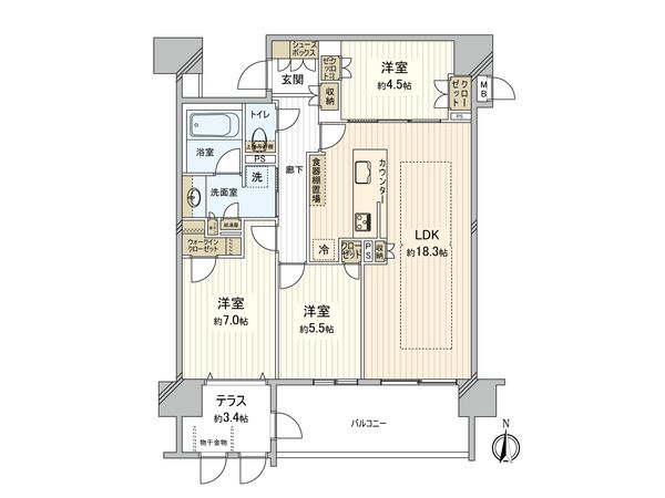 レ・ジェイド北海道ボールパーク 間取図(平面図) 間取図(平面図)