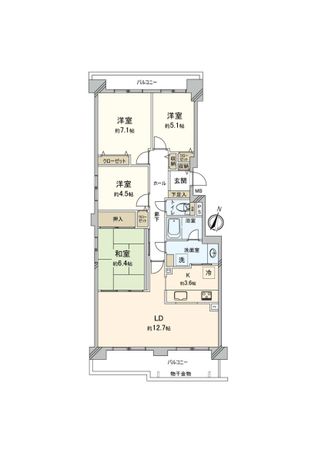 パーク・シティ大谷地 Aコート 間取図(平面図) 間取図(平面図)