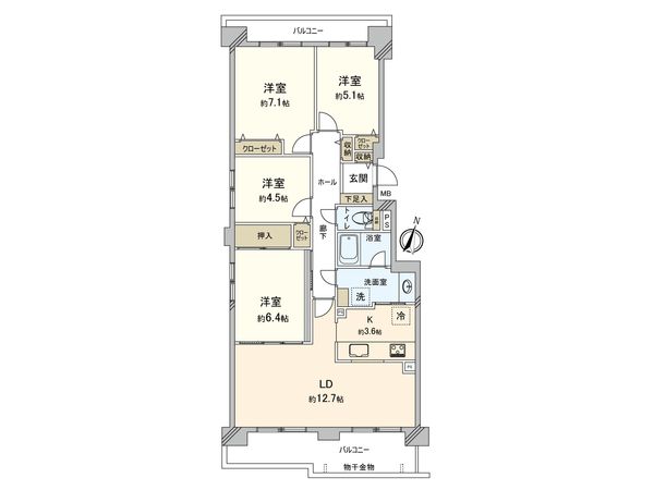 パーク・シティ大谷地 Aコート 間取図(平面図) パーク・シティ大谷地 Aコート 間取図(平面図)