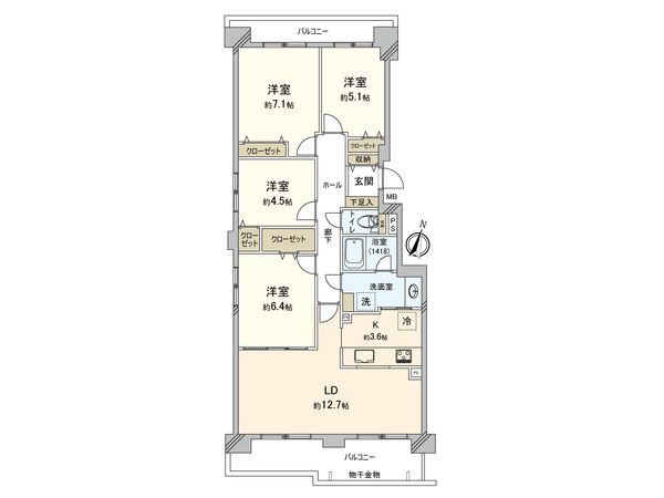 パーク・シティ大谷地 Aコート 間取図(平面図)