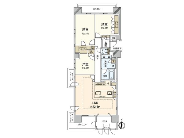 レ・ジェイド北海道ボールパーク 間取図(平面図) レ・ジェイド北海道ボールパーク 間取図(平面図)