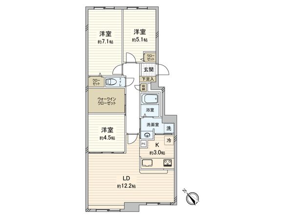 パーク・シティ大谷地 Dコート 間取図(平面図) 間取図(平面図)