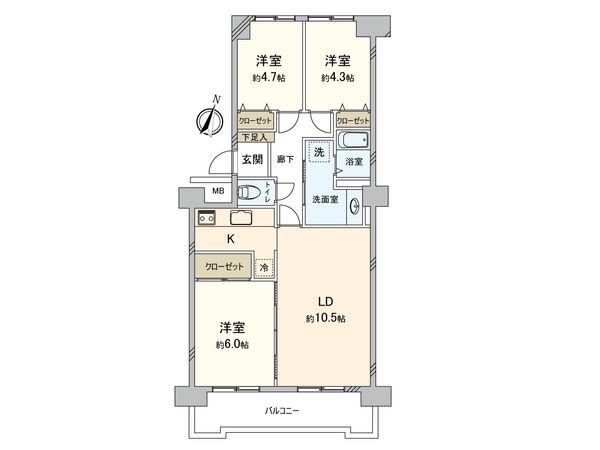 ファミール大谷地 間取図(平面図) ファミール大谷地 間取図(平面図)