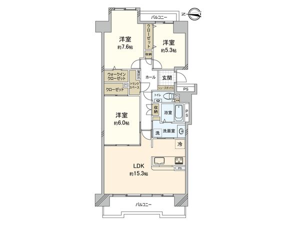 ロイヤルコート大谷地 壱番館A 間取図(平面図) ロイヤルコート大谷地 壱番館A 間取図(平面図)