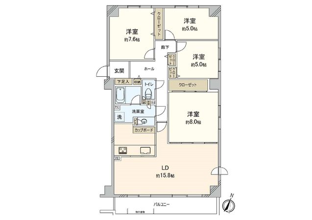 パークヒルズ北広島 B棟 間取図(平面図) パークヒルズ北広島 B棟 間取図(平面図)