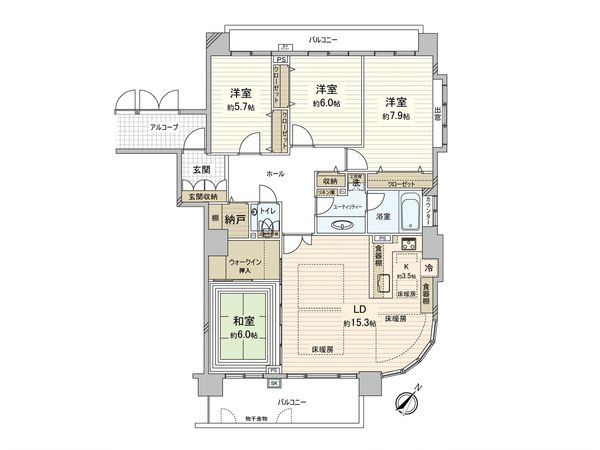 フォートレスゲート新札幌レジデンス 間取図(平面図) 間取図(平面図)