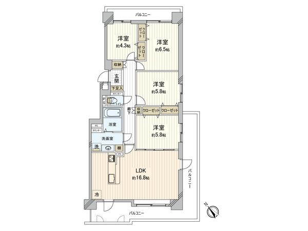 パーク・シティ大谷地 Eコート 間取図(平面図) パーク・シティ大谷地 Eコート 間取図(平面図)
