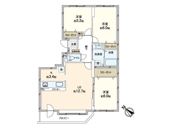 エクセルシオールひばりが丘 間取図(平面図) エクセルシオールひばりが丘 間取図(平面図)