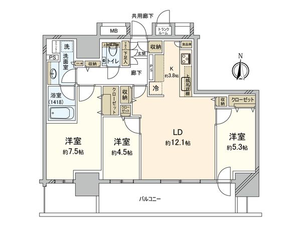 プレミストタワー新さっぽろ 間取図(平面図)