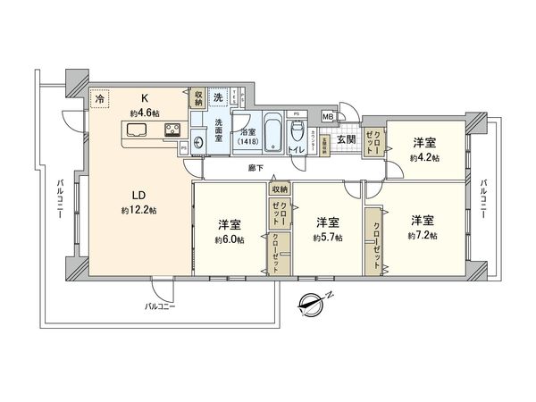 パーク・シティ大谷地 Eコート 間取図(平面図)
