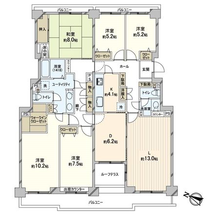 パークアベニュー 参番館Eコート 間取図(平面図) パークアベニュー 参番館Eコート 間取図(平面図)