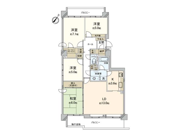 パークヒルズ北広島 F1棟 間取図(平面図) 間取図(平面図)