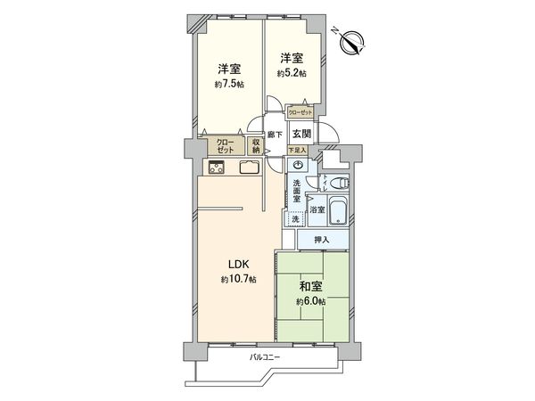 東急ドエルおおやちビレジ 1号棟 間取図(平面図) 間取図(平面図)