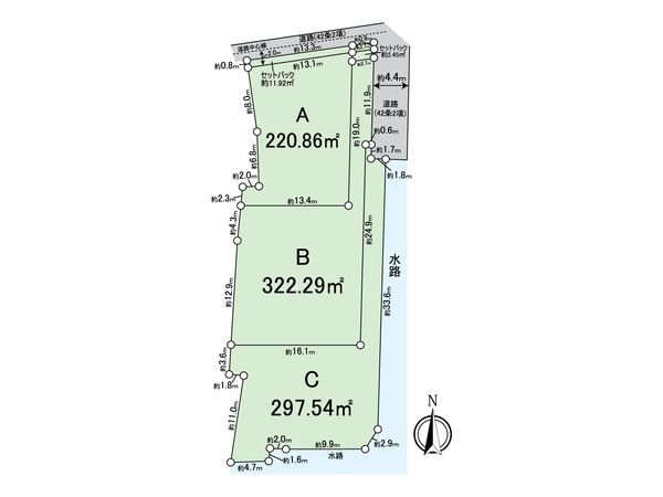 あま市七宝町安松中屋敷 B区画 区画図
