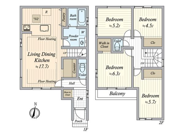 中村区大正町1丁目 2号棟 間取図(平面図)