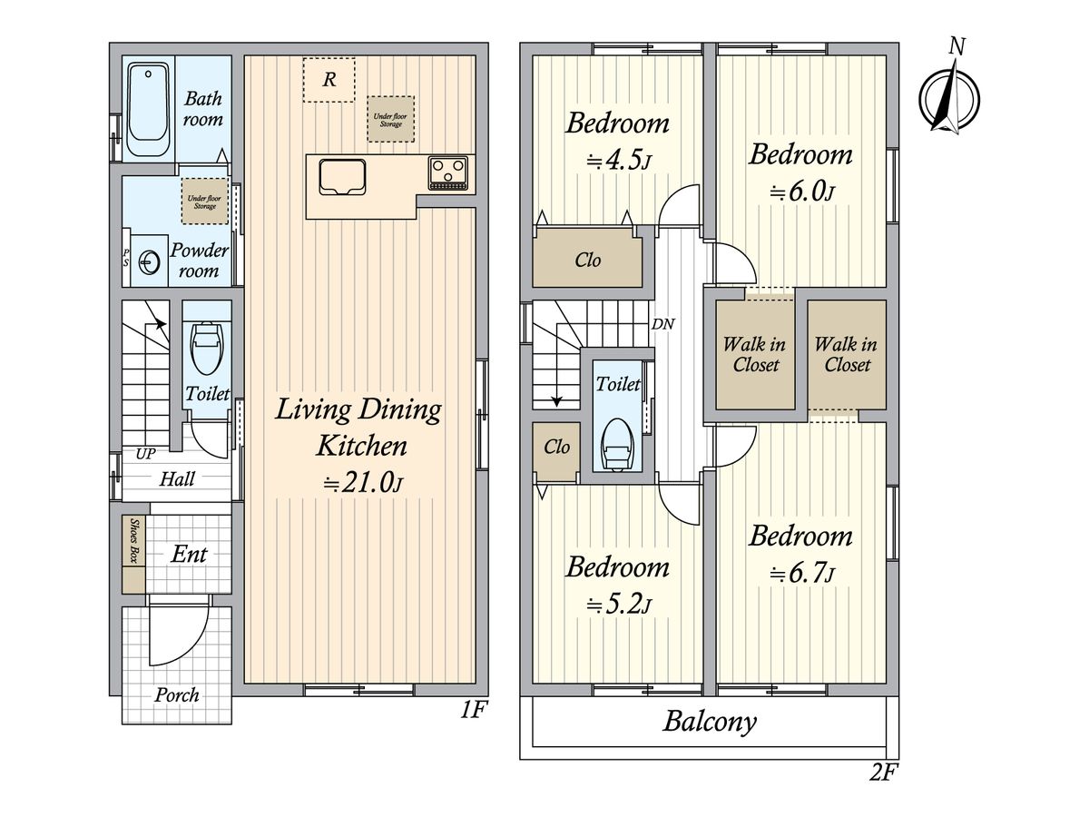 中村区京田町2丁目 4号棟 間取図(平面図) 間取図(平面図)