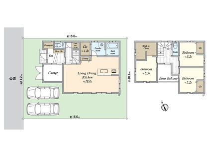 大治町大字花常字福島 戸建 間取図(平面図)