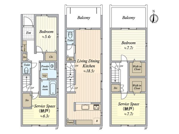 中村区元中村町3丁目 新築戸建 間取図(平面図) 間取図(平面図)