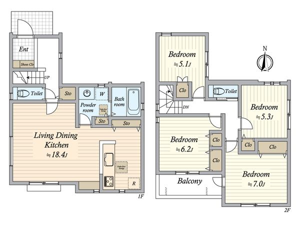 中村区北浦町 新築戸建 間取図(平面図) 間取図(平面図)