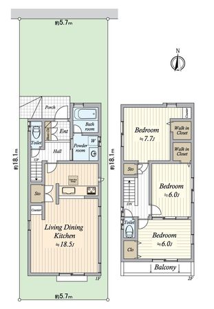 中村区稲上町5丁目 戸建 間取図(平面図) 中村区稲上町5丁目 戸建 間取図(平面図)