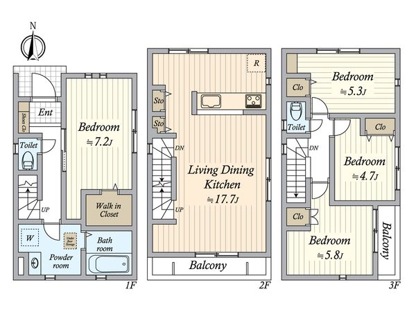 西区笠取町1丁目 2号棟 間取図(平面図)
