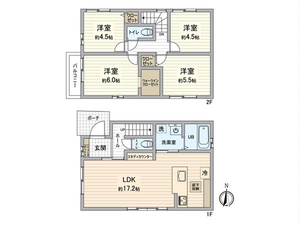 西区万代町2丁目 1号棟 間取図(平面図)