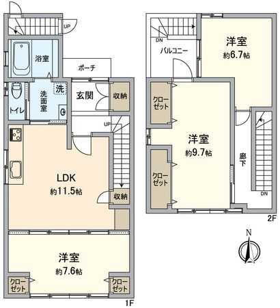 中村区沖田町 戸建 間取図(平面図)