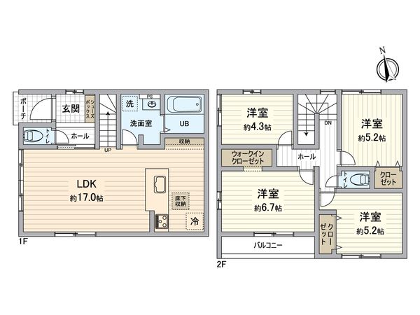 中村区猪之越町2丁目 2号棟 間取図(平面図) 中村区猪之越町2丁目 2号棟 間取図(平面図)