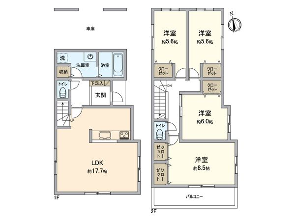 西区稲生町7丁目 新築戸建 間取図(平面図) 西区稲生町7丁目 新築戸建 間取図(平面図)