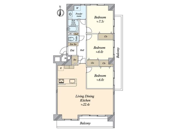 コープ野村稲西 間取図(平面図) コープ野村稲西 間取図(平面図)