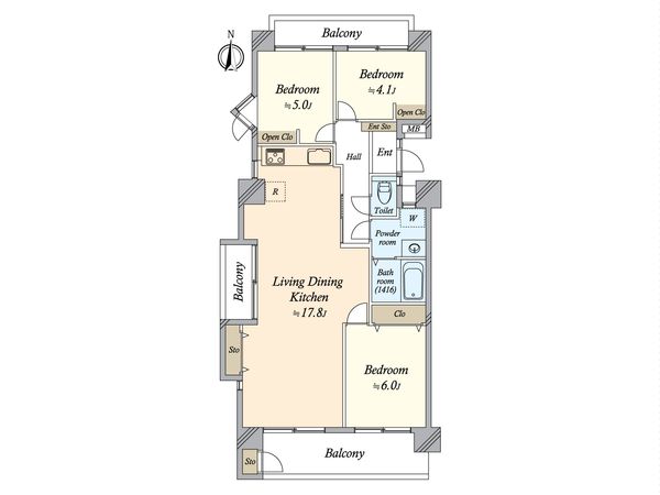 ナビハイツ名西 間取図(平面図)