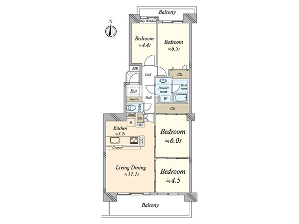 鳥見パーク・マンション三番街南棟 間取図(平面図) 鳥見パーク・マンション三番街南棟 間取図(平面図)