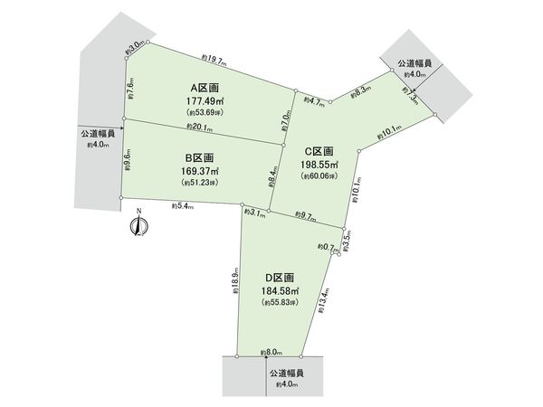 日進市岩崎町神明 土地 D区画 区画図 日進市岩崎町神明 土地 D区画 区画図