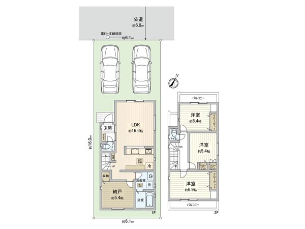 天白区平針南一丁目 新築戸建 2号棟 間取図(平面図)