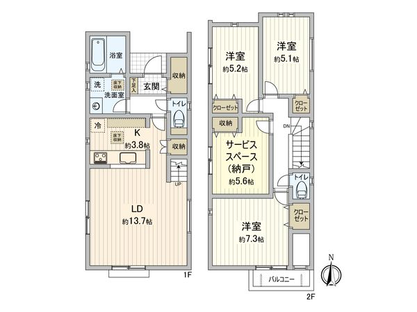 天白区梅が丘2丁目 3号棟 間取図(平面図)
