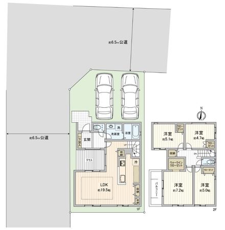 天白区梅が丘3丁目 新築戸建 2号棟 間取図(平面図) 天白区梅が丘3丁目 新築戸建 2号棟 間取図(平面図)